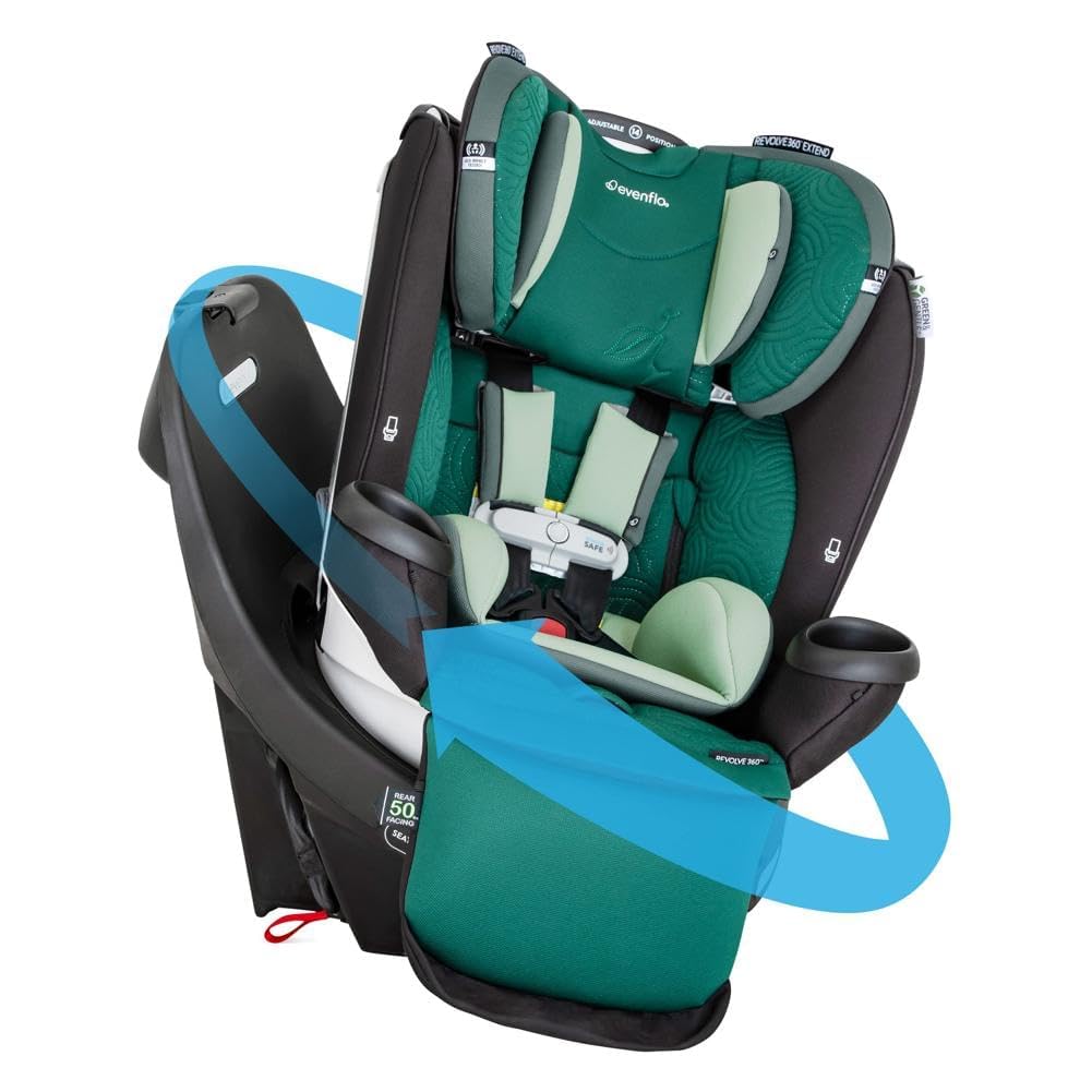 Read more about the article Evenflo Gold Revolve360 Extend All-in-One Rotational Car Seat with Green & Gentle Fabric (Emerald Green)