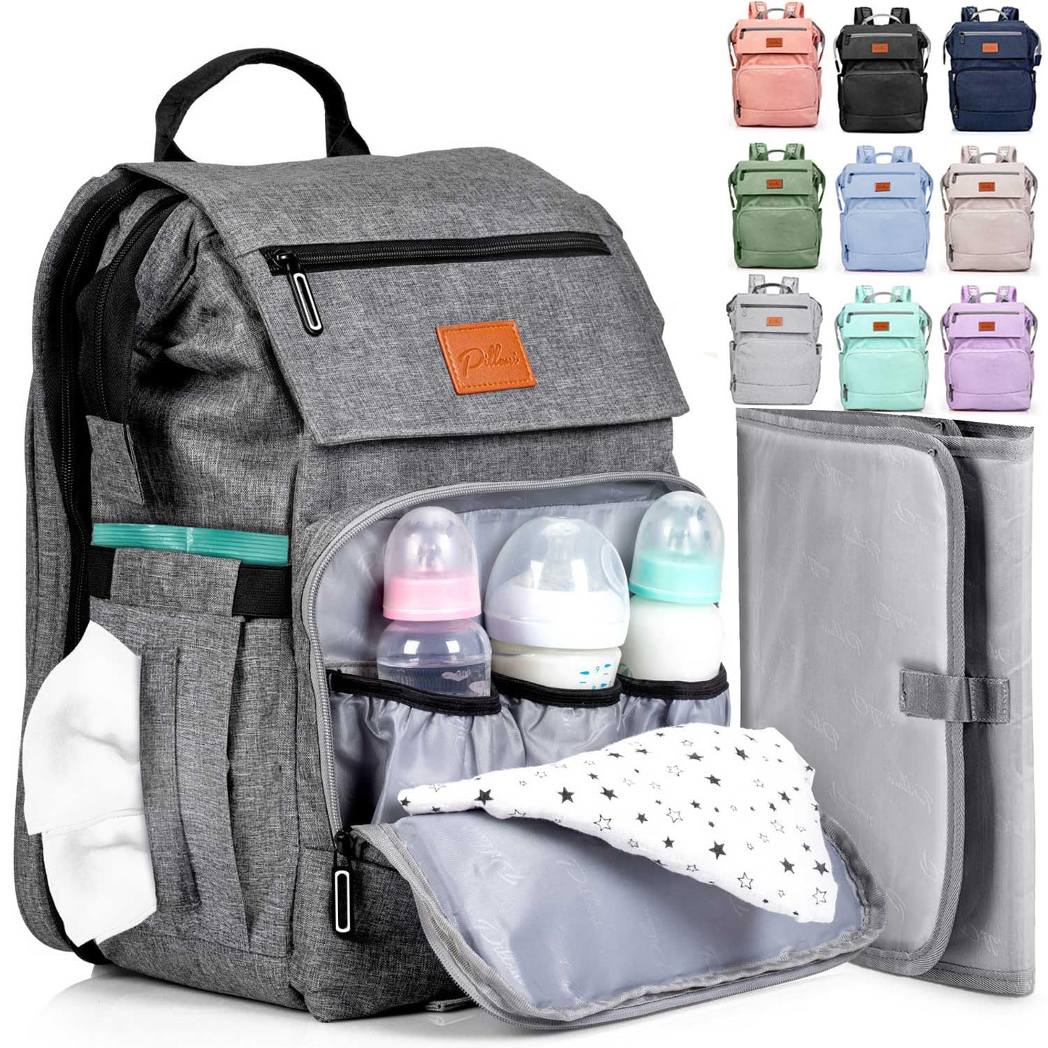 You are currently viewing PILLANI Baby Diaper Bag Backpack – Baby Bag for Boys & Girls – Diaper Backpack – Large Travel Diaper Bags w/Changing Pad – Baby Registry Search & Shower Gifts Newborn Essentials & Items for Mom, Gray