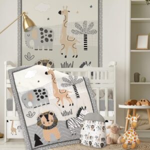 Read more about the article 4 Piece Woodland Forest Animals Crib Bedding Set, Including Jungle Safari Crib Skirt, Blanket, Crib Sheet and Diaper Stacker, Soft Neutral Nursery Standard Size Baby Bedding for Baby Girls and Boys