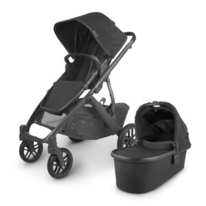 Read more about the article UPPAbaby Vista V2 Stroller / Convertible Single-To-Double System / Bassinet, Toddler Seat, Bug Shield, Rain Shield, and Storage Bag Included / Jake (Charcoal/Carbon Frame/Black Leather)