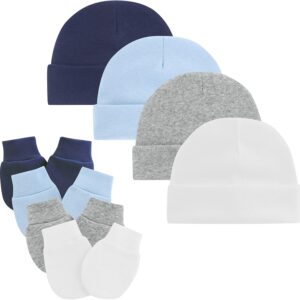 Read more about the article Zando Baby Hats and Mittens Unisex Infant Beanie Caps Newborn Hospital Hat with Scratch Mitten Set for Baby Boys Grils Hats