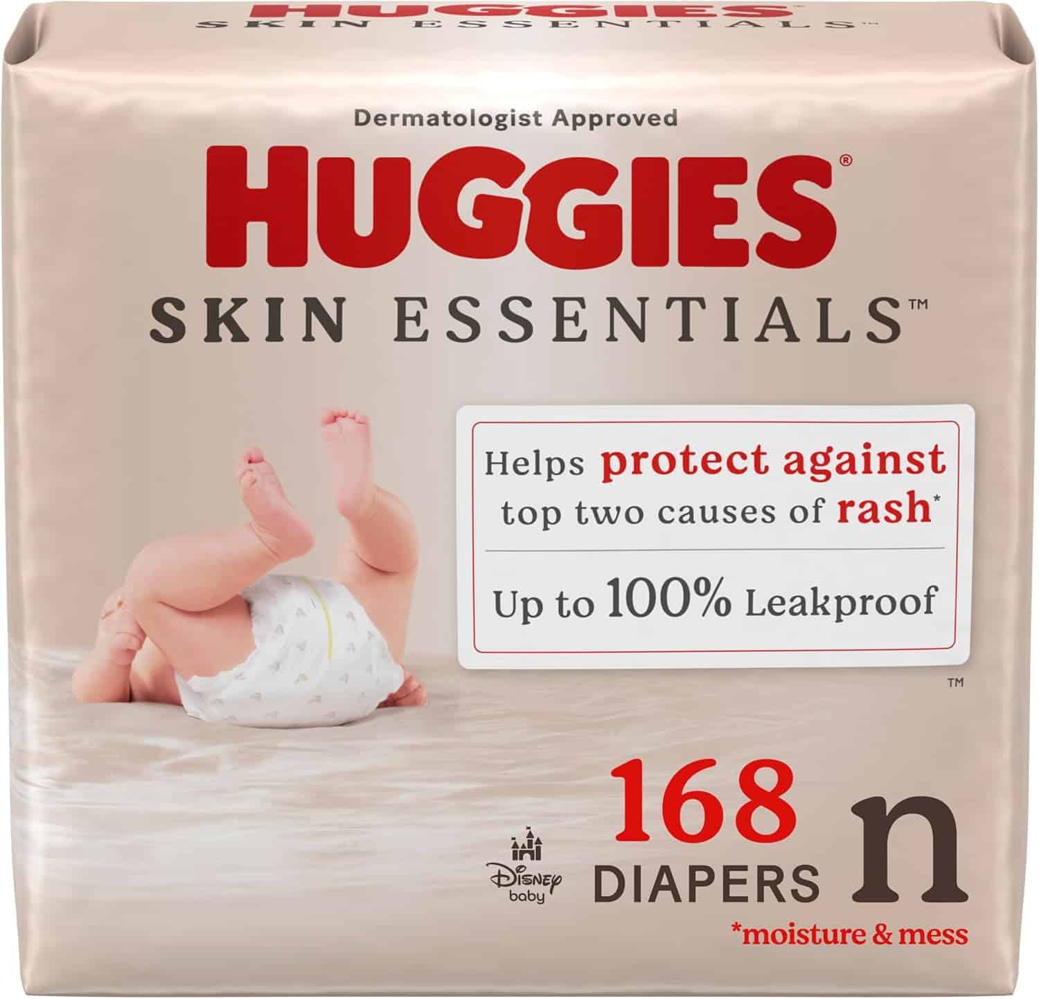 Read more about the article Huggies Size Newborn Diapers, Skin Essentials Baby Diapers (6-9 lbs) – 168 Count