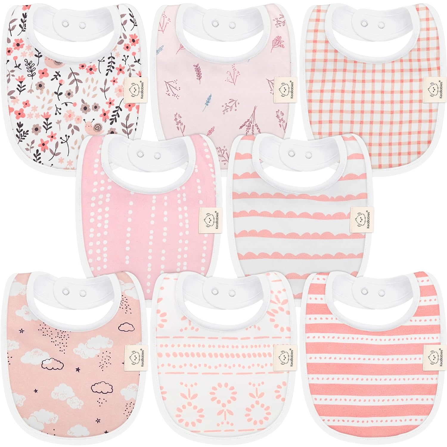 You are currently viewing 8-Pack Organic Baby Bibs for Boys, Girls – Soft Cotton Drooling and Teething Baby Bibs, Baby Girl Bibs, Baby Boy Bibs, Baby Drool Bibs for Baby Girl, Boy, Newborn Infant Bibs (Sweet Charm)