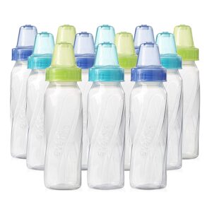 Read more about the article Evenflo Feeding Classic Clear Plastic Standard Neck Bottles for Baby, Infant and Newborn – Teal/Green/Blue, 8 Ounce (Pack of 12)