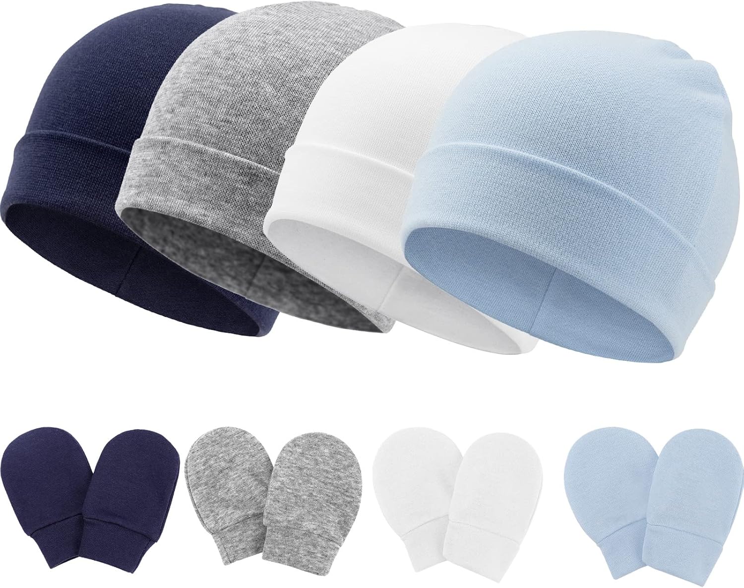 Read more about the article BQUBO Baby Hats and Mittens Infant Cotton Beanie Gloves No Scratch Set Newborn Hospital Hat for Boys Girls