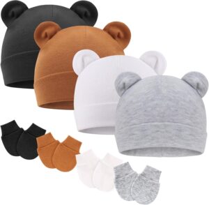 Read more about the article BQUBO Newborn Baby Hats Mittens Set for Boys Girls Hospital Hat Beanie Infant Caps Baby Gloves for 0-6 Months