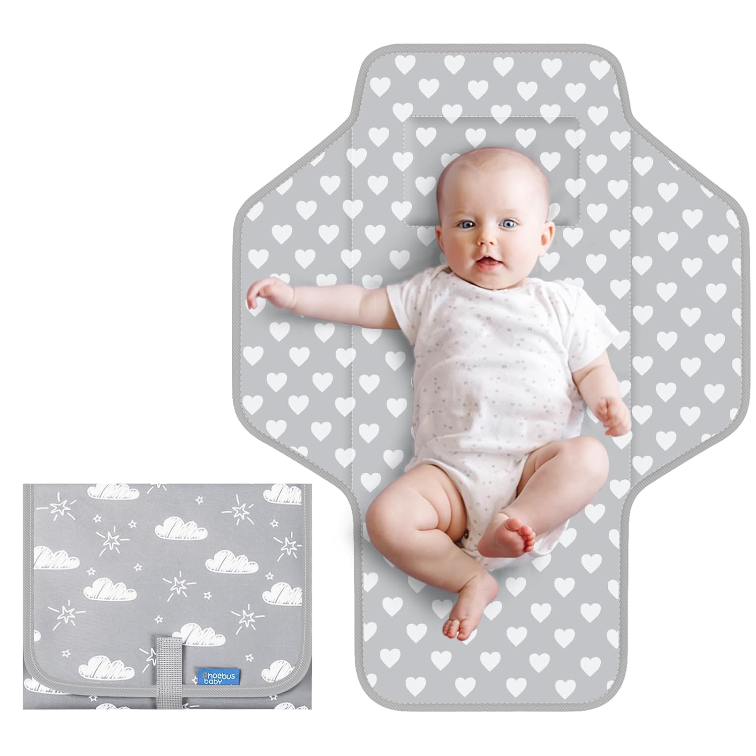 Read more about the article Baby Portable Changing Pad Travel – Waterproof Compact Diaper Changing Mat with Built-in Pillow – Lightweight & Foldable Changing Station, Newborn Shower Gifts