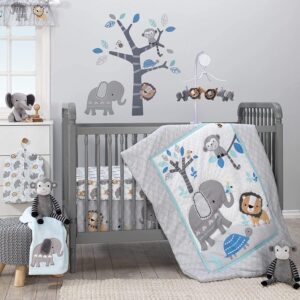 Read more about the article Bedtime Originals Jungle Fun 3-Piece Crib Bedding Set, Blue/Gray(Pack of 1)