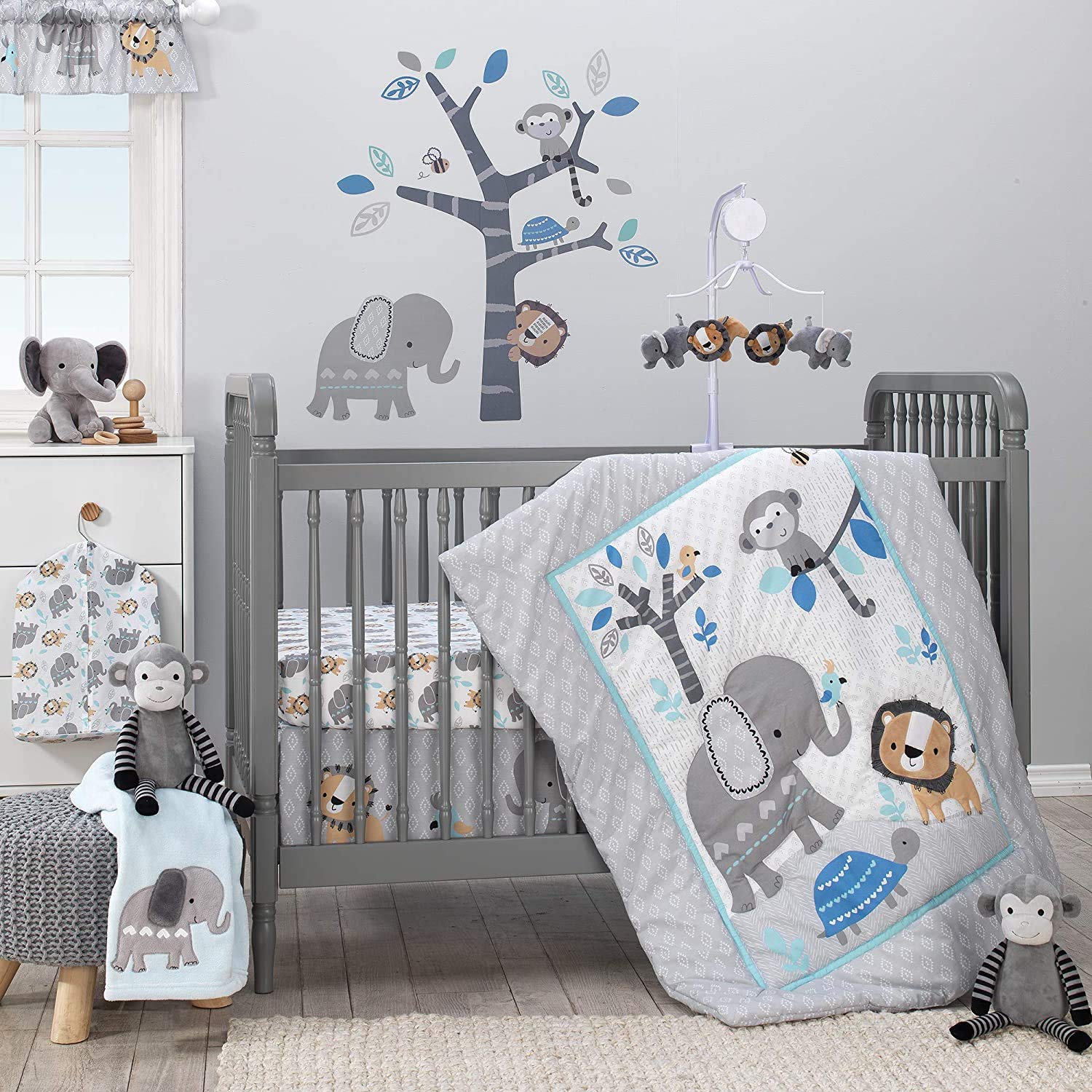 You are currently viewing Bedtime Originals Jungle Fun 3-Piece Crib Bedding Set, Blue/Gray(Pack of 1)