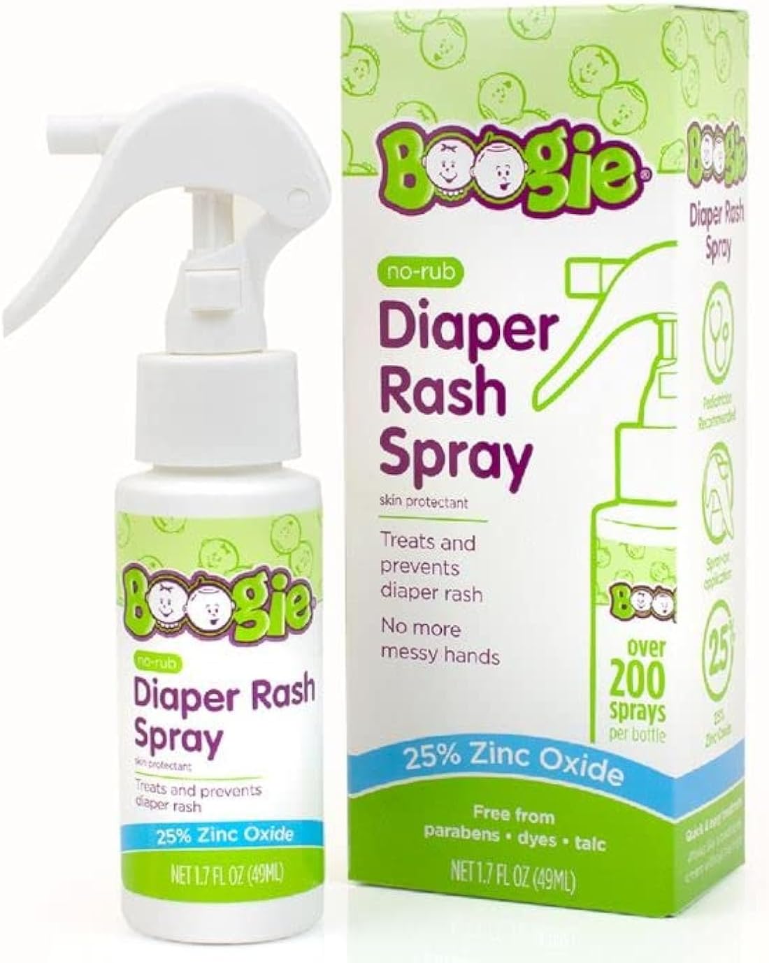 Read more about the article Boogie Diaper Rash Cream Spray for Baby, Travel Friendly No-Rub Touch Free Application for Sensitive Skin, Over 200 Sprays per Bottle, 1.7 oz (Pack of 1)