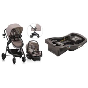 Read more about the article Evenflo Pivot Modular Travel System with LiteMax Infant Car Seat with Anti-Rebound Bar (Desert Tan) and Evenflo LiteMax Infant Car Seat Base, Black