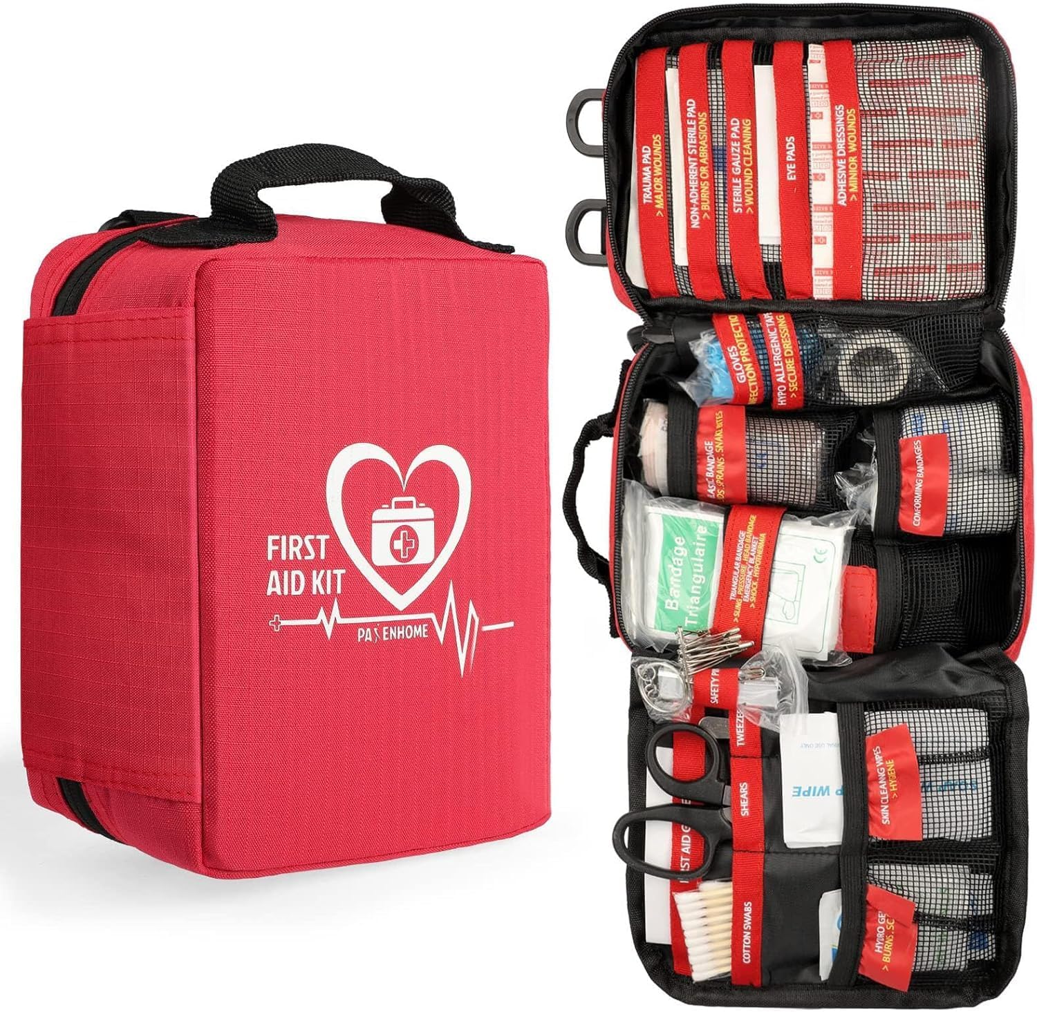 Read more about the article First Aid Kit, Trauma First Aid Kits with Labelled Compartments Molle System, Professional Emergency Kits for Home, Office, Car, Outdoor, Hiking, Travel, Camping