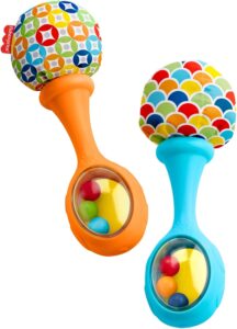 Read more about the article Fisher-Price Newborn Toys Rattle ‘n Rock Maracas, Set of 2 Soft Musical Instruments for Babies 3+ Months, Blue & Orange