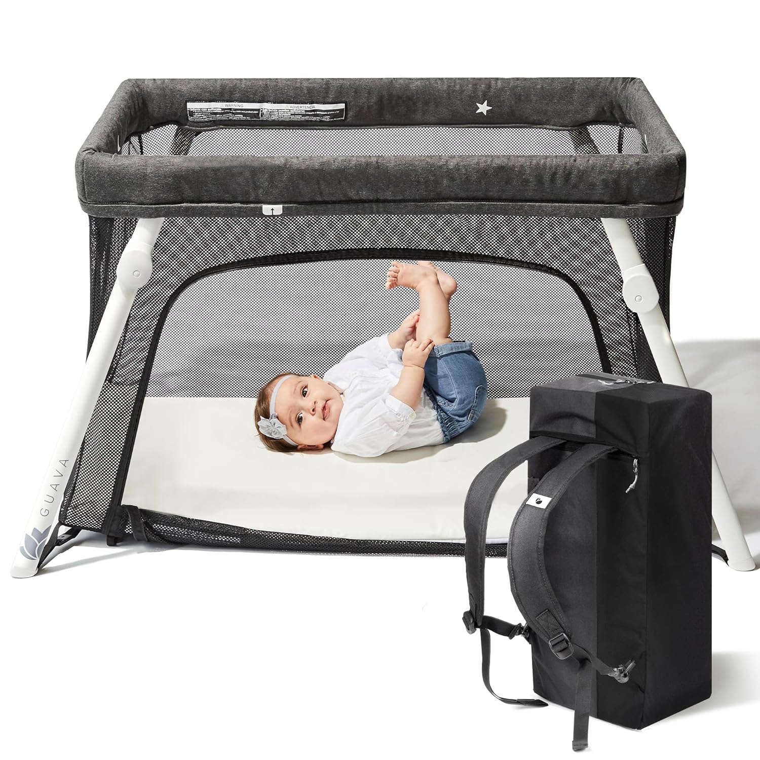 Read more about the article Guava Lotus Travel Crib with Lightweight Backpack Design | Certified Baby Safe Portable Crib | Folding Play Yard with Comfy Mattress for Babies & Toddlers | Compact Baby Travel Bed