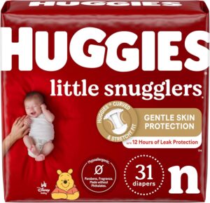 Read more about the article Huggies Newborn Diapers, Little Snugglers Baby Diapers, Size Newborn (up to 10 lbs), 31 Count