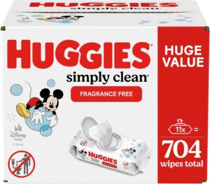 Read more about the article Huggies Simply Clean Fragrance-Free Baby Wipes, Unscented Diaper Wipes, 11 Flip-Top Packs (704 Wipes Total)