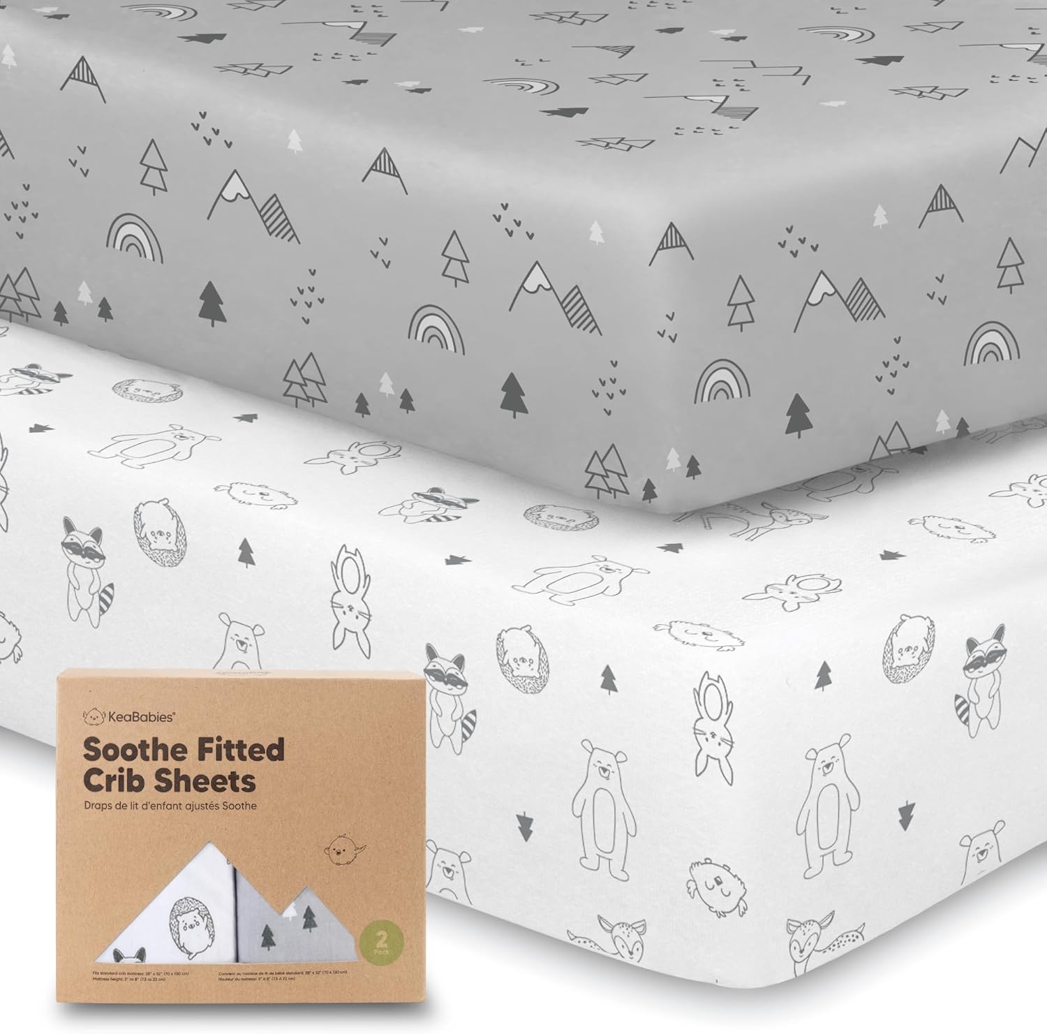 Read more about the article KeaBabies 2-Pack Organic Crib Sheets for Boys, Girls, Jersey Fitted Crib Sheet, Baby Crib Sheets Neutral, Cotton Breathable Crib Sheet, Cute Printed Crib Mattress Sheet, Baby Mattress Sheets(Woodland)