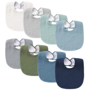 Read more about the article Konssy Muslin Baby Bibs 8 Pack Baby Bandana Drool Bibs Cotton for Unisex Boys Girls, 8 Solid Colors Set for Teething Drooling