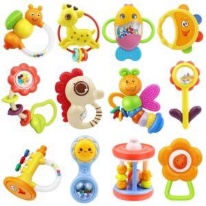 Read more about the article MOONTOY 12pcs Baby Rattles Set Teething toys for Babies 0-6 Months Infant Baby Toys 6 to 12 Months, Baby Teether Chew Newborn Toys 0 1 2 3 4 5 6 7 8 9 10 11 12 Month Old Toys for Babies Boy Girl Gifts