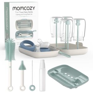 Read more about the article Momcozy Bottle Brush Set – Baby Bottle Cleaner Kit with Silicone Brush, Nipple Brush, Straw Brush, Soap Dispenser, Drying Rack – 7 in 1 Bottle Cleaning Tool for Home and Travel