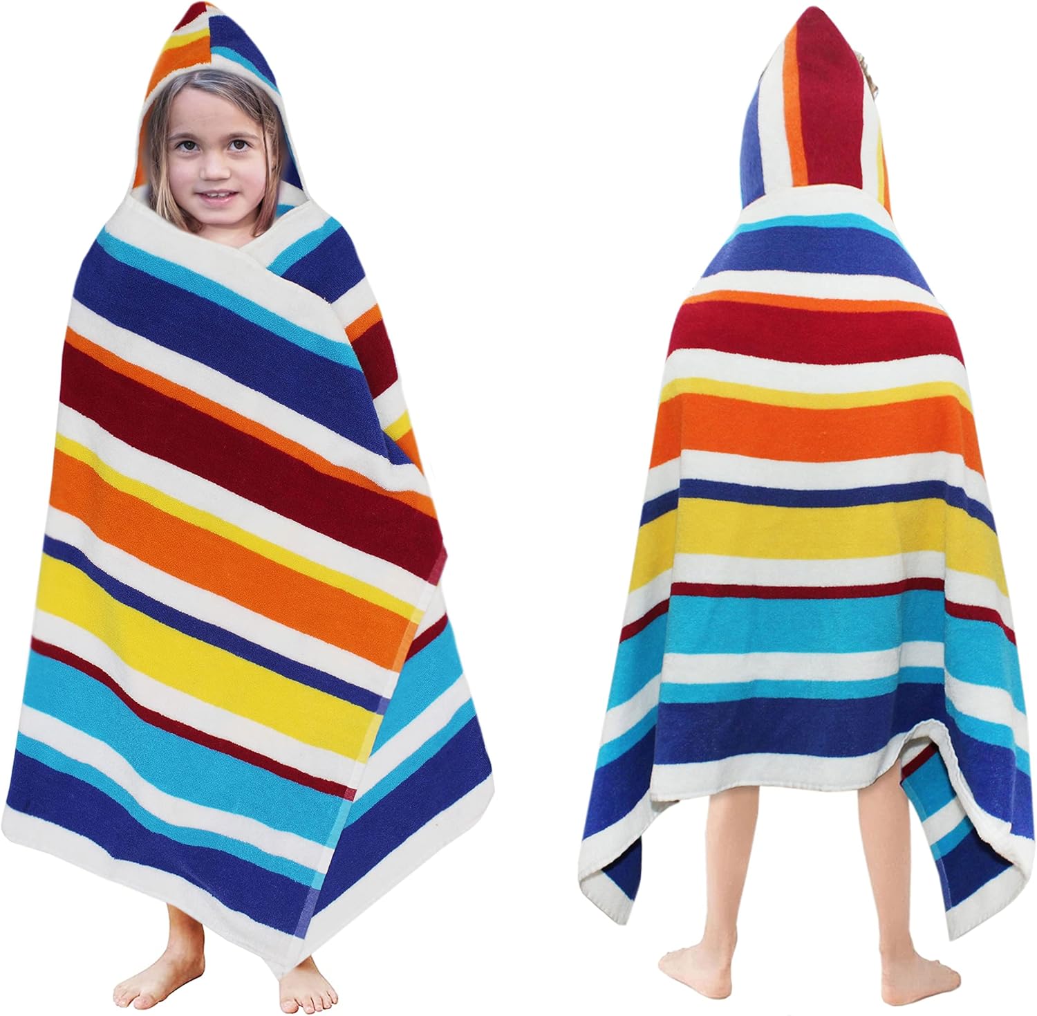 Read more about the article ORIGINAL KIDS Hooded Bath Towel Wrap – 100% Cotton Terry Large Oversized Hooded Kids Towel – Toddler Shower Pool Beach Towel – Soft Plush Absorbent Quick Dry Easycare Gift – 30×60- Cabana Stripe Multi