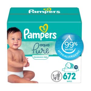 Read more about the article Pampers Aqua Pure Sensitive Baby Wipes, 99% Water, Hypoallergenic, Unscented, 12 Flip-Top Packs (672 Wipes Total)