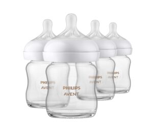 Read more about the article Philips AVENT Glass Natural Baby Bottle with Natural Response Nipple, Clear, 4oz, 4pk, SCY910/04