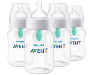 Read more about the article Philips Avent Anti-Colic Baby Bottle with AirFree Vent, 9oz, 4pk, Clear, SCY703/04