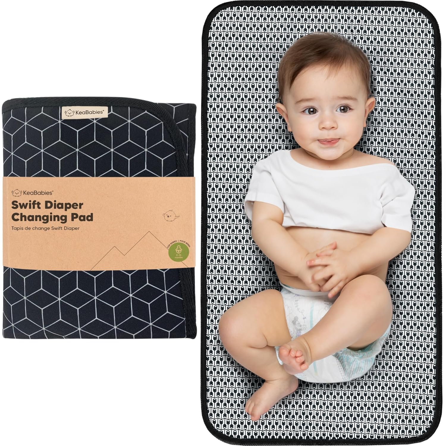 Read more about the article Portable Diaper Changing Pad – Waterproof Foldable Baby Changing Mat – Travel Diaper Change Mat – Lightweight Changing Pads for Baby – Baby Changer – Machine Washable (Black Geo)