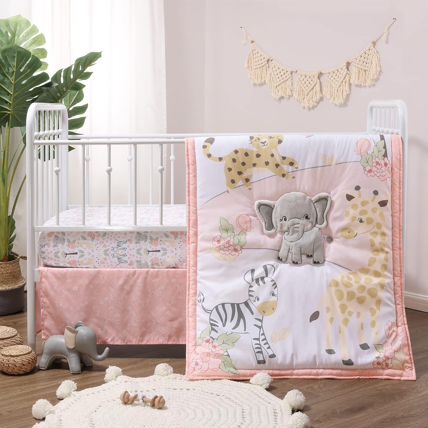 Read more about the article The Peanutshell Crib Bedding Set for Baby Girls, Safari Girl Nursery Decor, Wildest Dreams, 3 Pieces