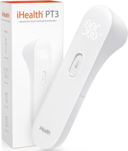 Read more about the article iHealth No-Touch Forehead Thermometer, Infrared Digital Thermometer for Adults and Kids, Touchless Baby Thermometer, 3 Ultra-Sensitive Sensors, Large LED Digits, Quiet Vibration Feedback, Non Contact