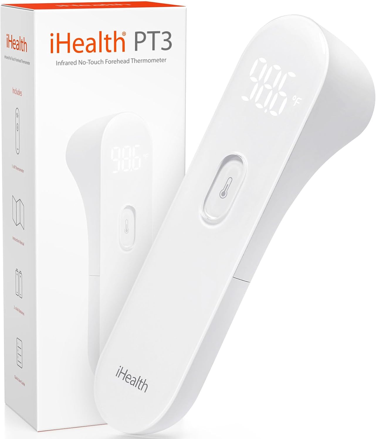 Read more about the article iHealth No-Touch Forehead Thermometer, Infrared Digital Thermometer for Adults and Kids, Touchless Baby Thermometer, 3 Ultra-Sensitive Sensors, Large LED Digits, Quiet Vibration Feedback, Non Contact