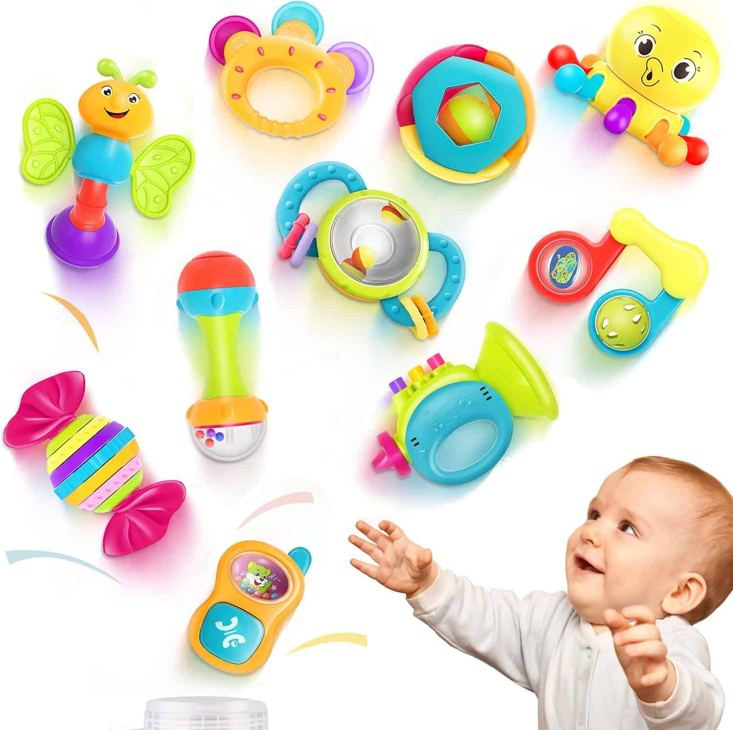 Read more about the article iPlay, iLearn 10pcs Baby Rattles Toys Set, Infant Grab Shake Rattle, Sensory Teether, Babies Development Learning Music Toy, Newborn First Birthday Gift 0 1 2 3 4 5 6 7 8 9 10 12 Month Boy Girl