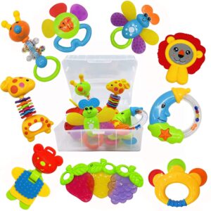 Read more about the article AIVIAI Baby Toys 0-6 Months Infant Toys 0-3 Months Infant Rattles Baby Rattle Teether Toy Set with Storage Box Musical rattles for Newborn Boy Girl Gifts Set with Baby’s First Rattle Teether (11pcs)