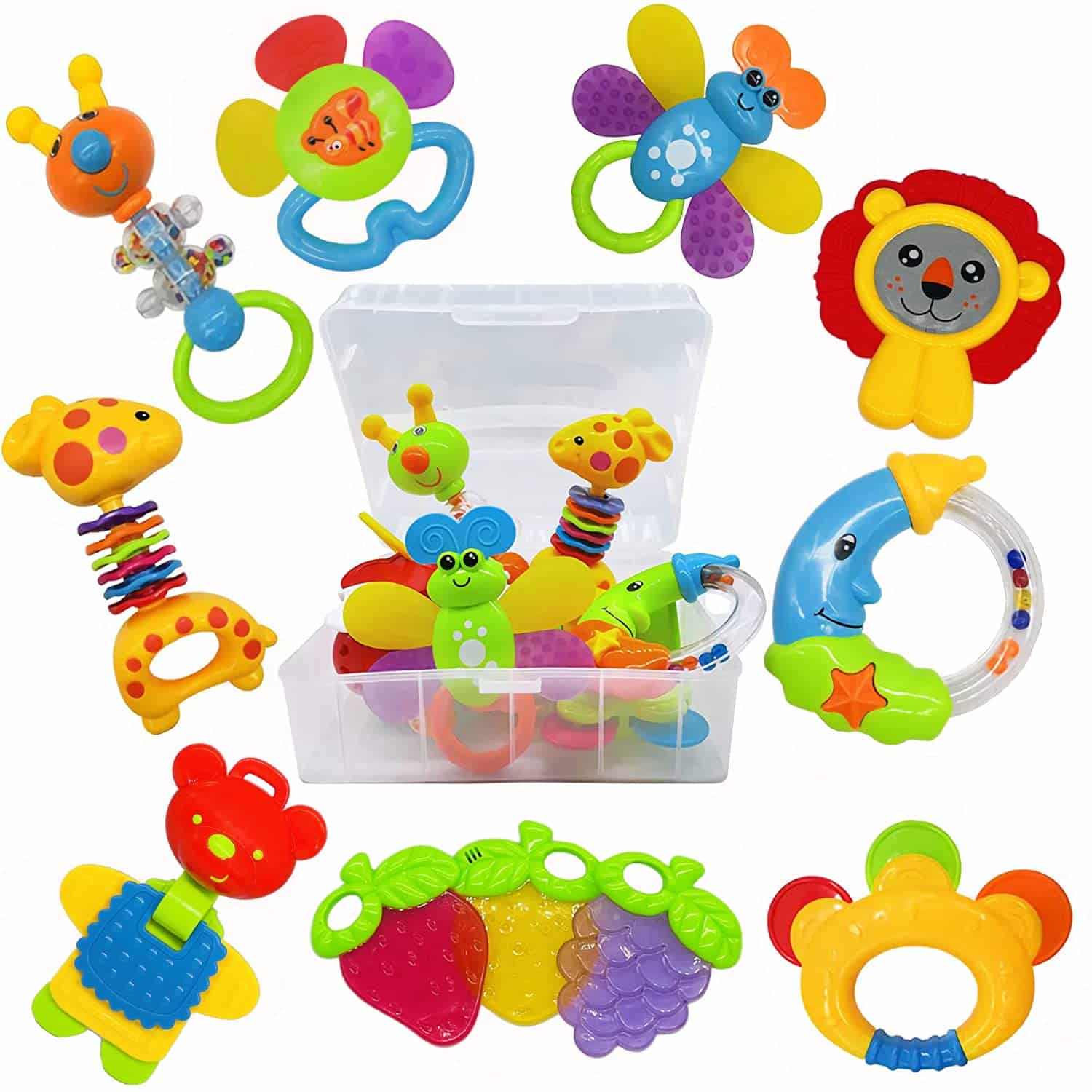 Read more about the article AIVIAI Baby Toys 0-6 Months Infant Toys 0-3 Months Infant Rattles Baby Rattle Teether Toy Set with Storage Box Musical rattles for Newborn Boy Girl Gifts Set with Baby’s First Rattle Teether (11pcs)