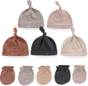 Read more about the article Baby Hat and Mittens Set Newborn Baby Hats Caps for Baby Boys Girls 0-6 Months 100% Cotton