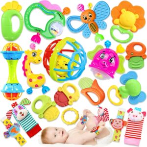 Read more about the article Baby Rattles Toys for 0-6 Months – 18 PCS Infant Toys 0-3 Month Old Baby Boy Girl Gifts Set with Teething and Wrist Socks Rattle Infant Newborn Sensory Toy