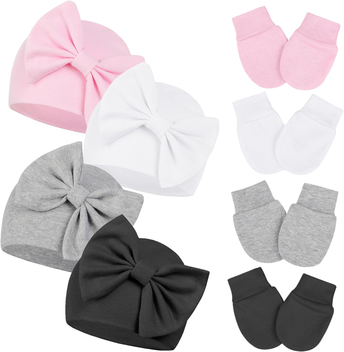 Read more about the article Century Star Newborn Girls Hats Baby Hat and Mitten Set Big Bow Knit Infant Headbands Winter Baby Hat for Girls