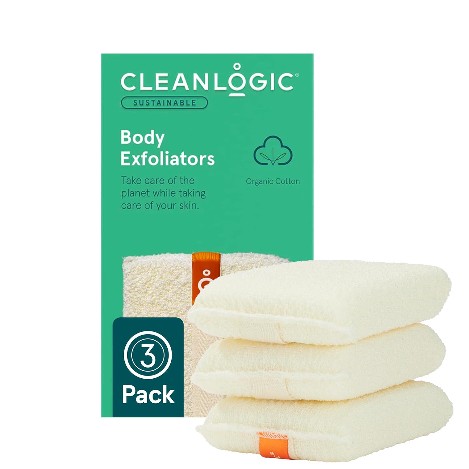 Read more about the article Cleanlogic Organic Cotton Exfoliating Body Scrubber, Reusable Exfoliator Tool for Smooth and Softer Skin, Daily Skincare Routine, Natural, 3 Count Value Pack