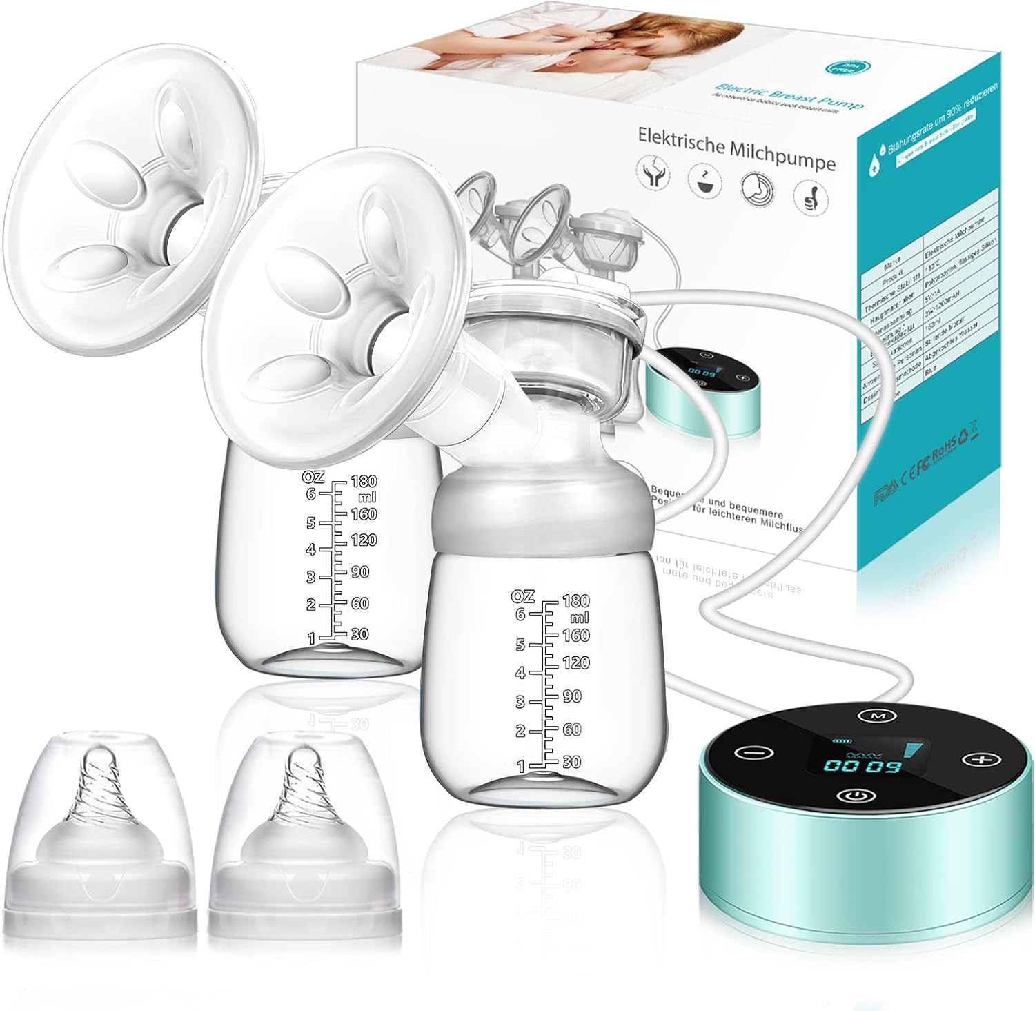 Read more about the article Electric Breast Pump, Breast Pump Electric Breastfeeding Pump 3 Modes 10 Levels Dual Rechargeable Nursing Double Breast Milk Pump Massage with Touchscreen LED