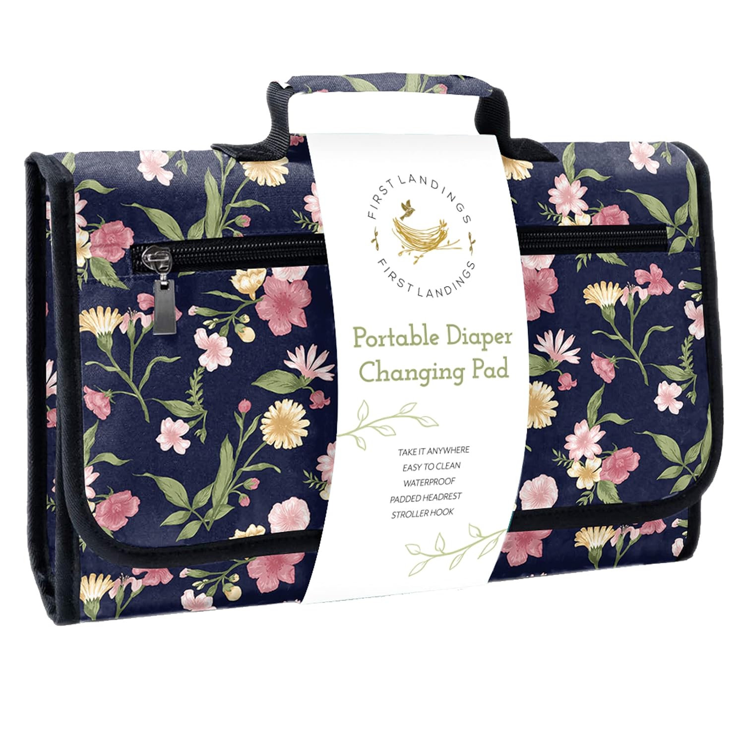 Read more about the article First Landings Portable Diaper Changing Pad – Convenient Travel Changing Pad and Wipe Holder – Portable Changing Pad – Navy