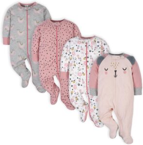 Read more about the article Gerber Baby Girls’ 4 Pack Sleep ‘N Play Footie