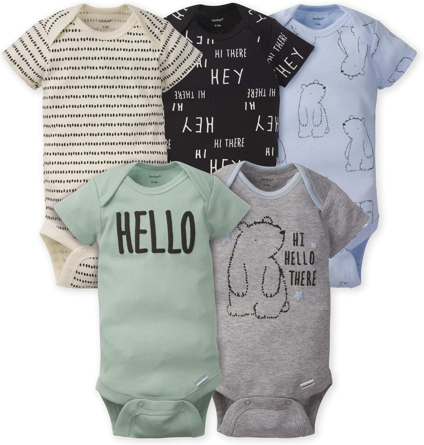 Read more about the article Gerber baby-boys 5-pack Short Sleeve Variety Onesies Bodysuits