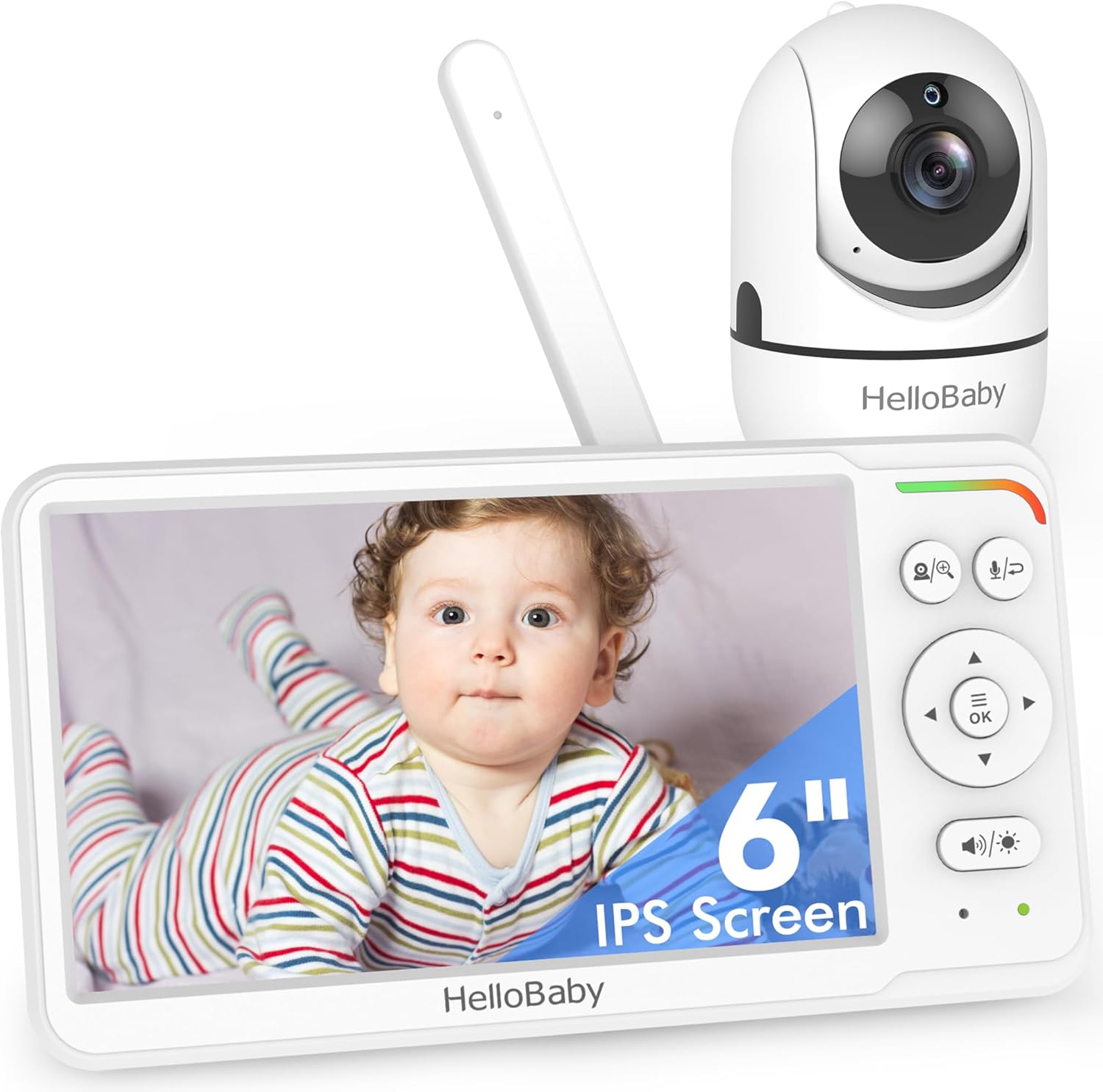 Read more about the article HelloBaby Baby Monitor with Camera and Audio, 6” World First IPS Screen Baby Camera Monitor No WiFi, 30-Hrs Battery, ECO, VOX, 2-Way Talk, Night Vision, 1000ft, Video Baby Monitor Portable