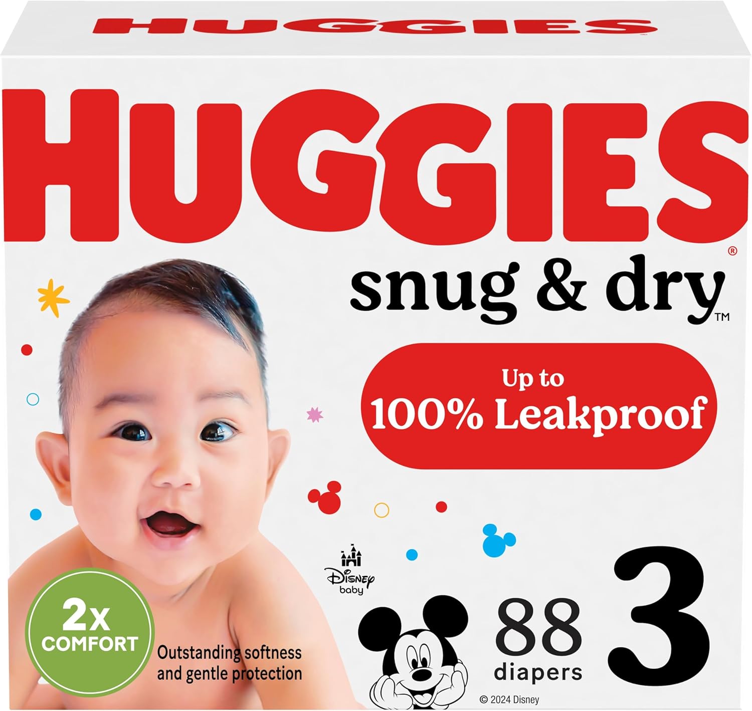 Read more about the article Huggies Size 3 Diapers, Snug & Dry Baby Diapers, Size 3 (16-28 lbs), 88 Count, Packaging May Vary