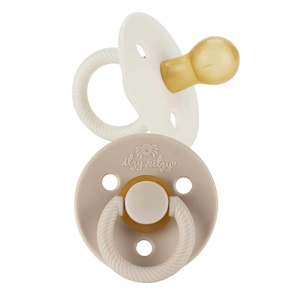 Read more about the article Itzy Ritzy Natural Rubber Pacifiers, Set of 2 – Natural Rubber Newborn Pacifiers with Cherry-Shaped Nipple & Large Air Holes for Added Safety; Set of 2 in Coconut & Toast, Ages 0 – 6 Months