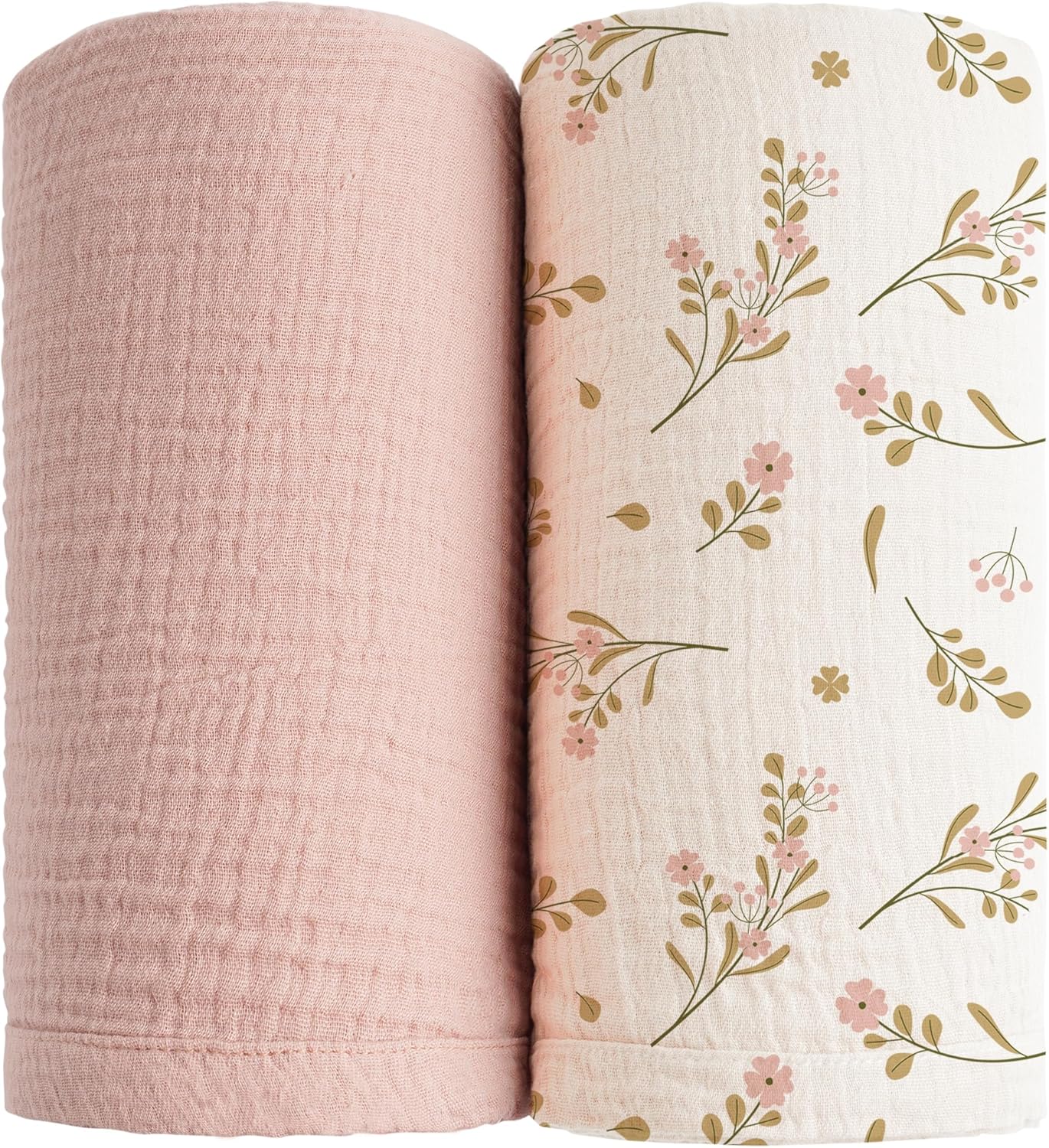 Read more about the article Konssy 2 Pack Muslin Swaddle Blankets for Baby Boys Girls, Receiving Blanket Large 47 x 47 inches, Soft Breathable Muslin Baby Blanket for Unisex Newborn(Pink, Floral)