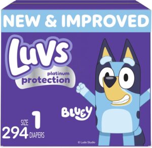 Read more about the article Luvs Platinum Protection Bluey Baby Diapers, Size 1, 294 Count