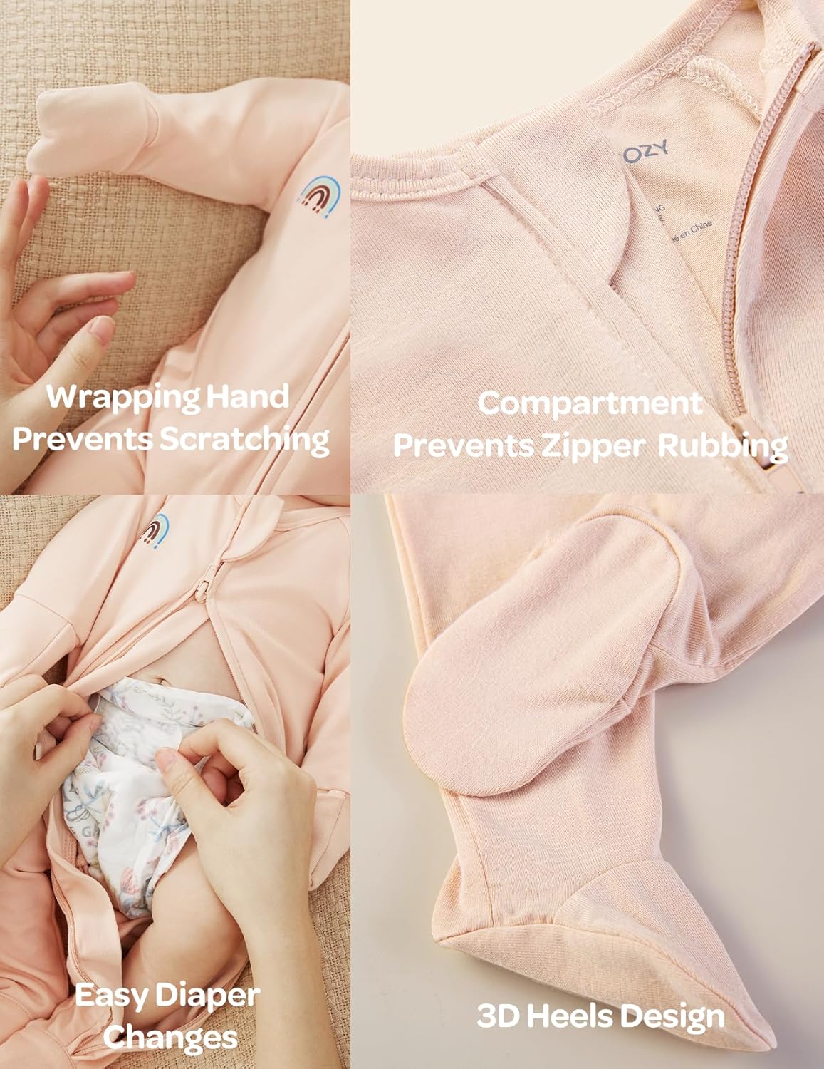 Read more about the article Momcozy Unisex Baby Pajamas, Baby-Temp Monitoring Double Zipper Boy Girl Sleepers Rompers Footie, Girl Pink