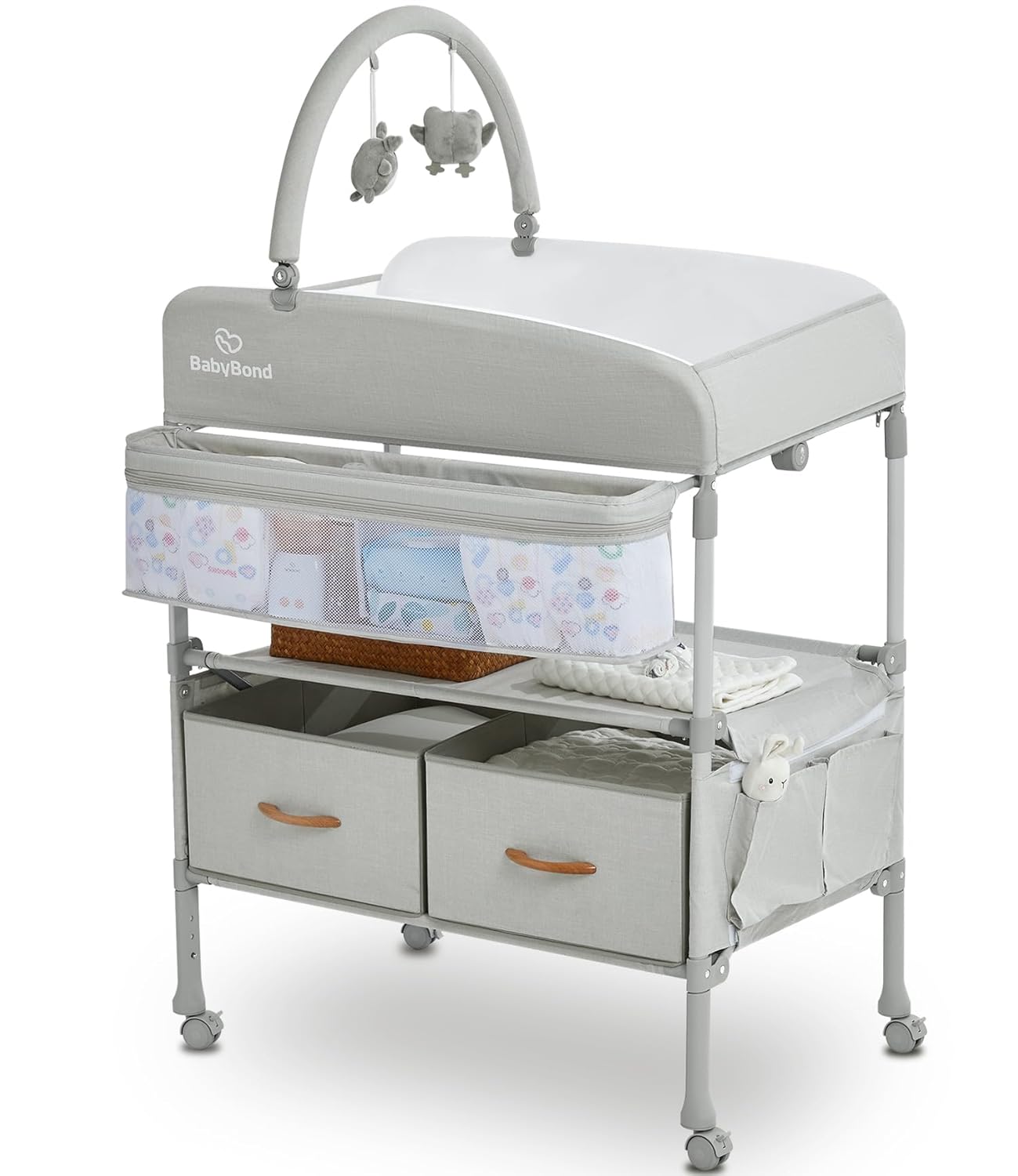 Read more about the article Portable Baby Changing Table with 2 Storage Baskets, BabyBond Foldable Changing Table Dresser Waterproof Diaper Changing Table Height Adjustable Changing Station for Infant and Newborn(Beige)